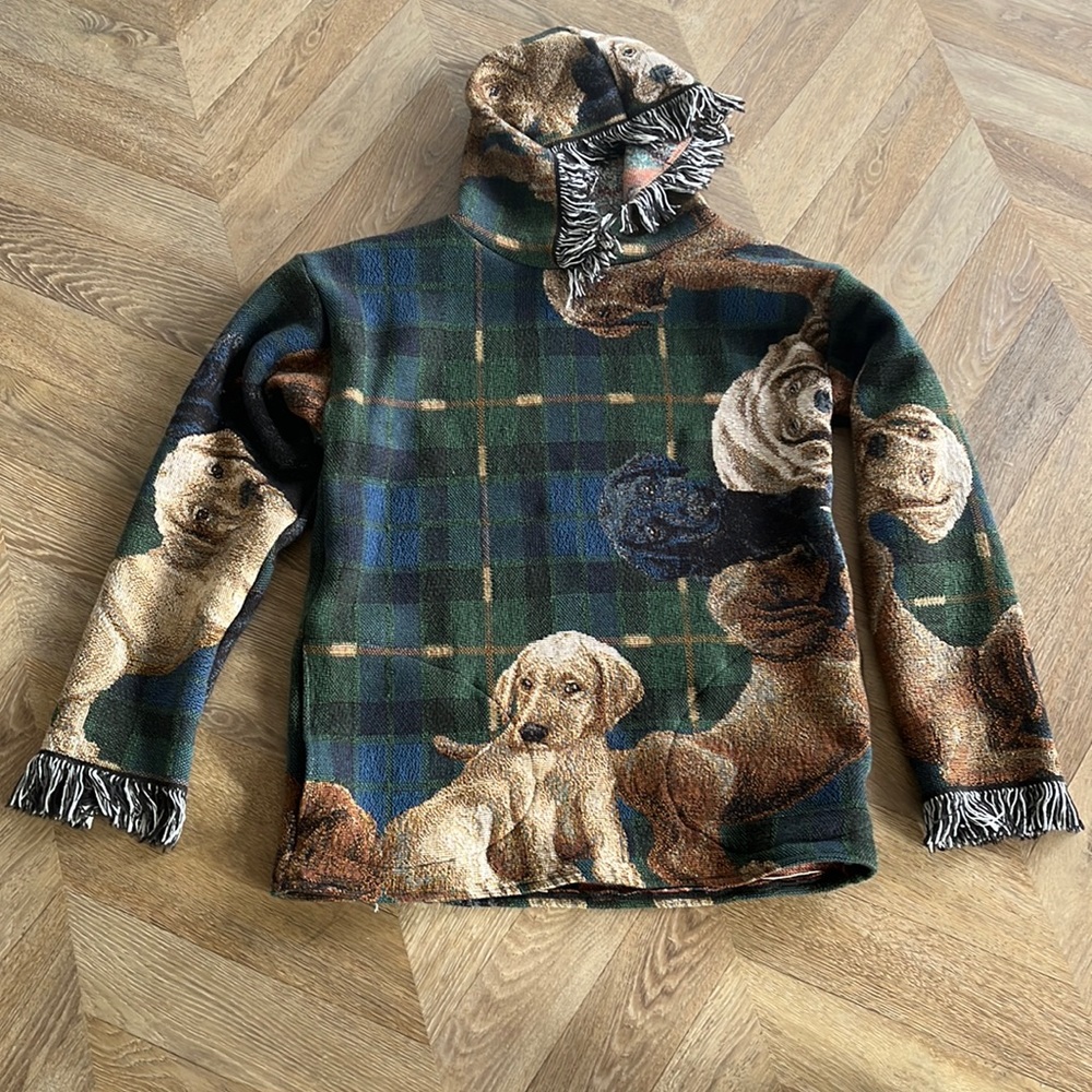 Tapestry blanket hoodie mens size large